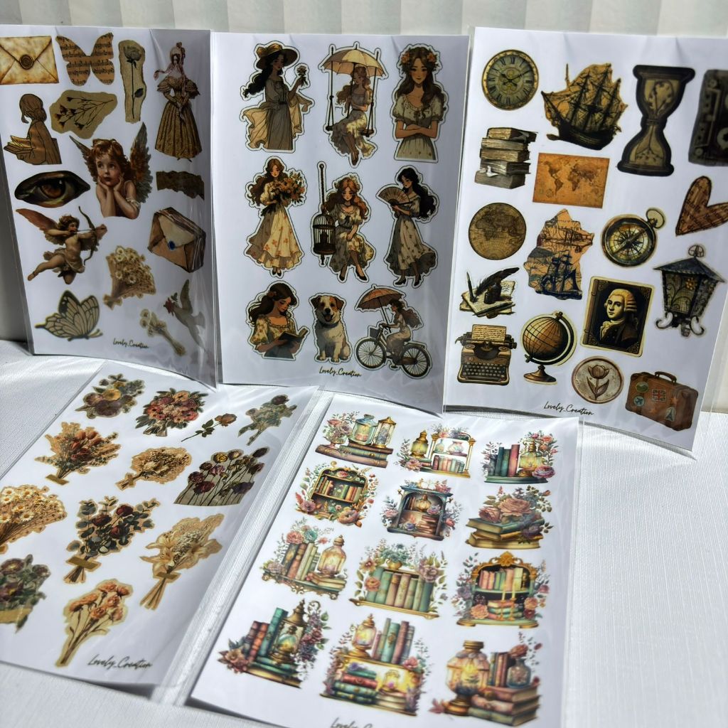 {LC1017} STICKER SHEET VINTAGE HIASAN JOURNAL SCRAPBOOK | STICKER VINTAGE