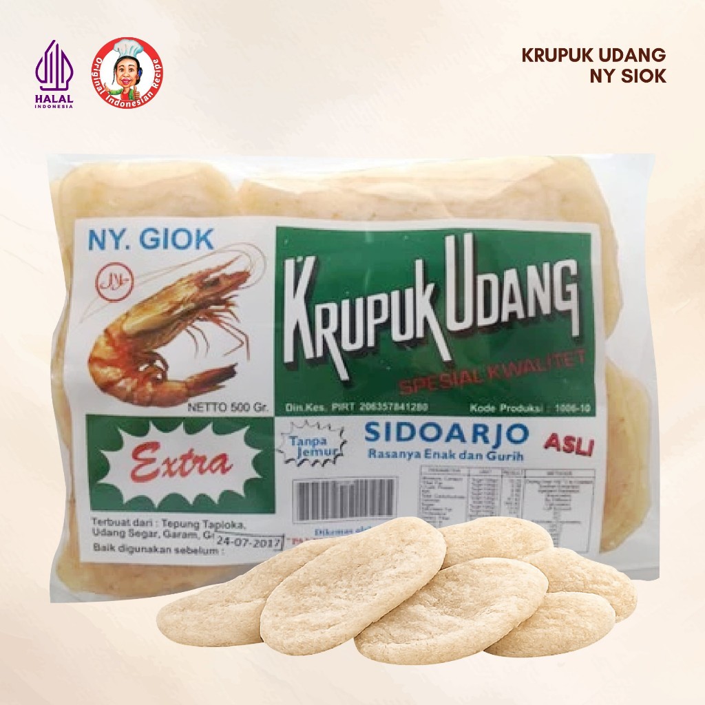 Kerupuk Udang Ny Giok Extra 500gr Mentah – Krupuk Tradisional  Rasa Udang Asli, Renyah & Gurih