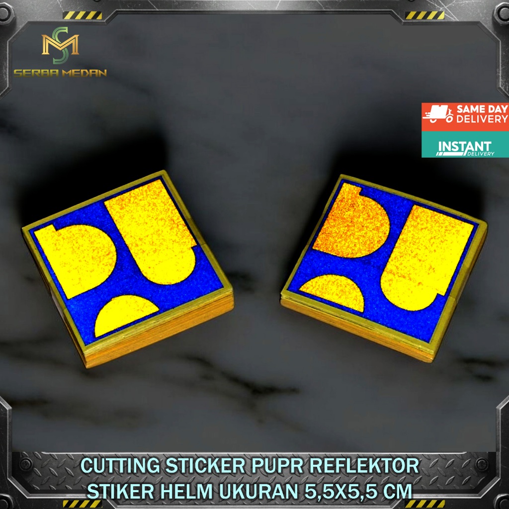 Stiker Helm Cutting Sticker Logo PUPR 5,5x5,5cm Sticker Proyek Proyek Stiker Reflektor Scothlite