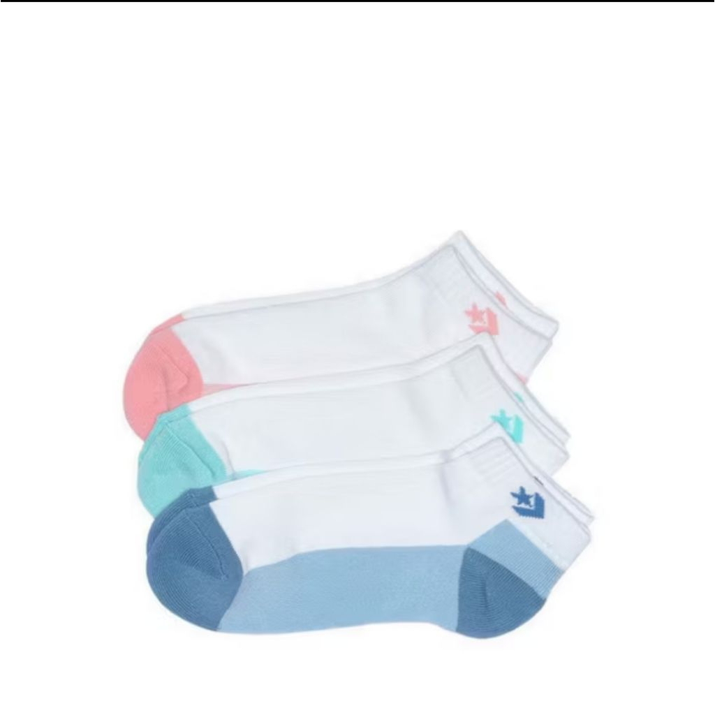 Converse Original Woman Angkle Socks Kaos Kaki Wanita Asli Blue Pink Tosca Multicolor