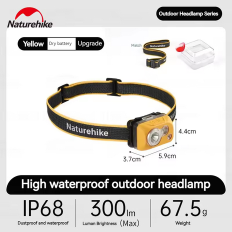HEADLAMP 300LM WATERPROOF NATUREHIKE CNK2300DQ016 - SENTER KEPALA BATERAI