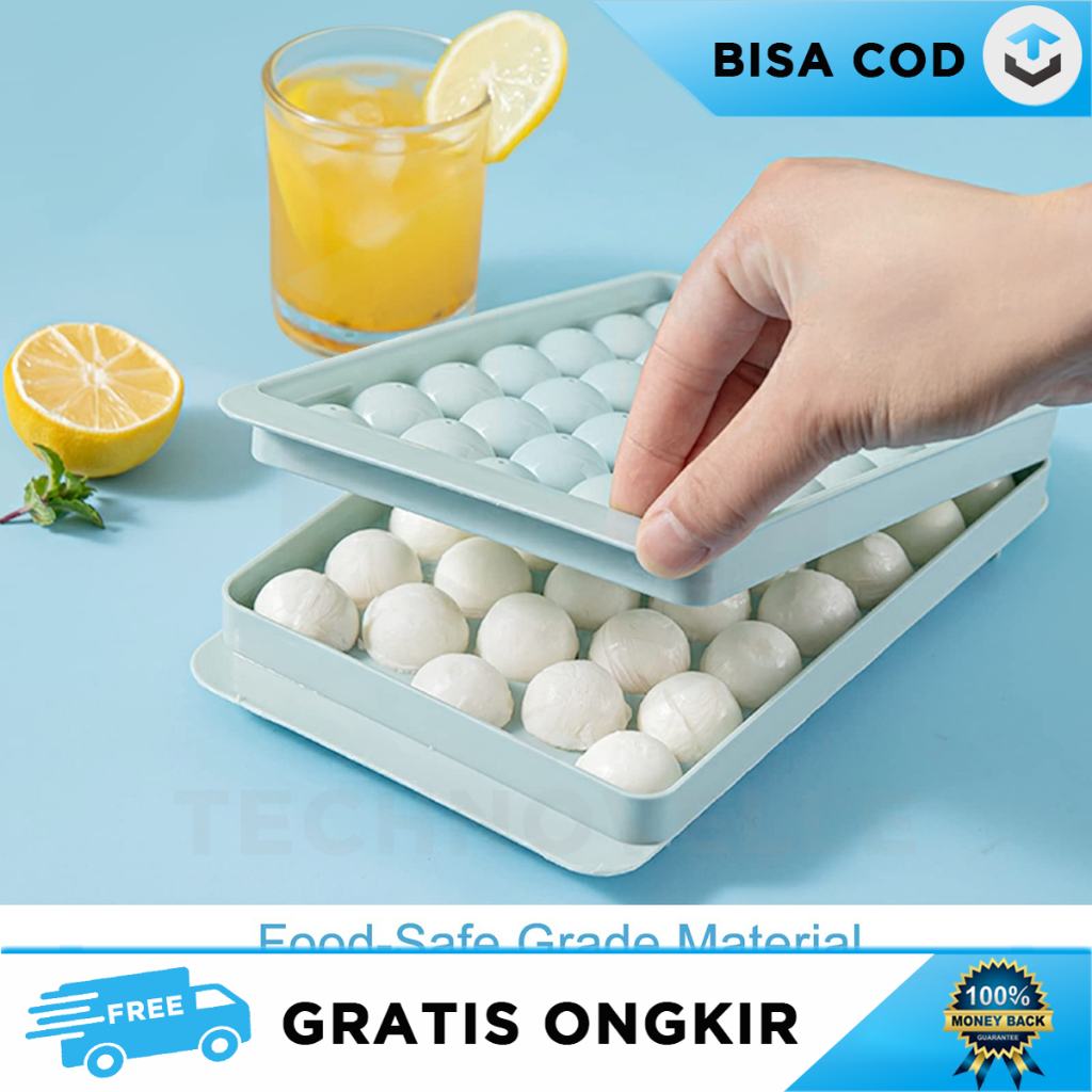 CETAKAN ES BATU BULAT KECIL AIR PUTIH SODA JUS TEH KOPI SUSU GELAS KULKAS FREEZER RUMAH DAPUR KELUAR
