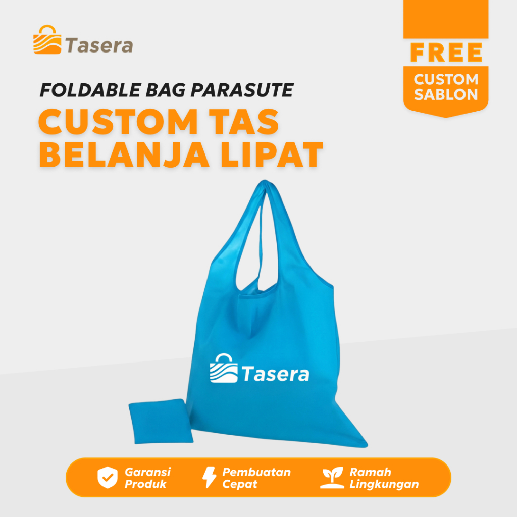 Tas Belanja Lipat Cetak Custom - Foldable Bag Custom - Foldable Totebag Parasute