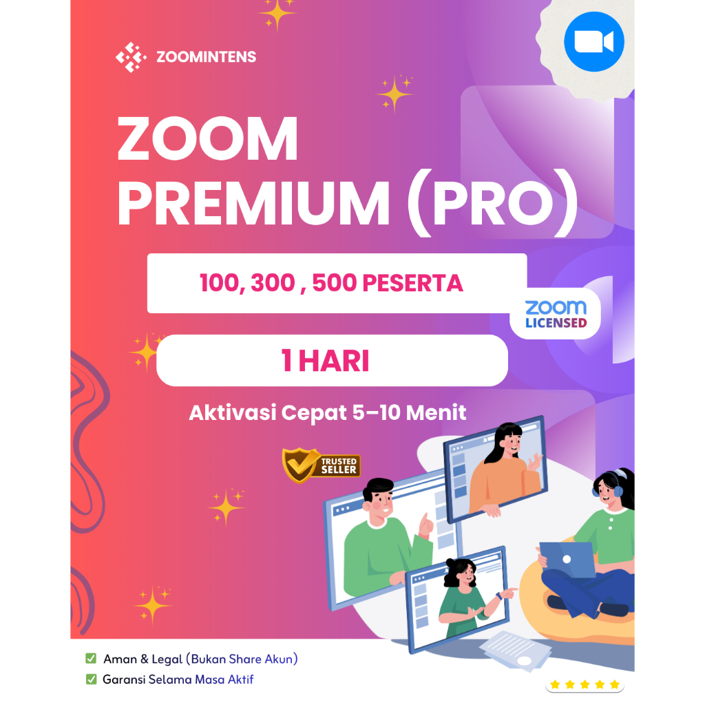Sewa Zoom Meeting 100 300 500 Peserta - Fitur Lengkap, Durasi Unlimited, Garansi