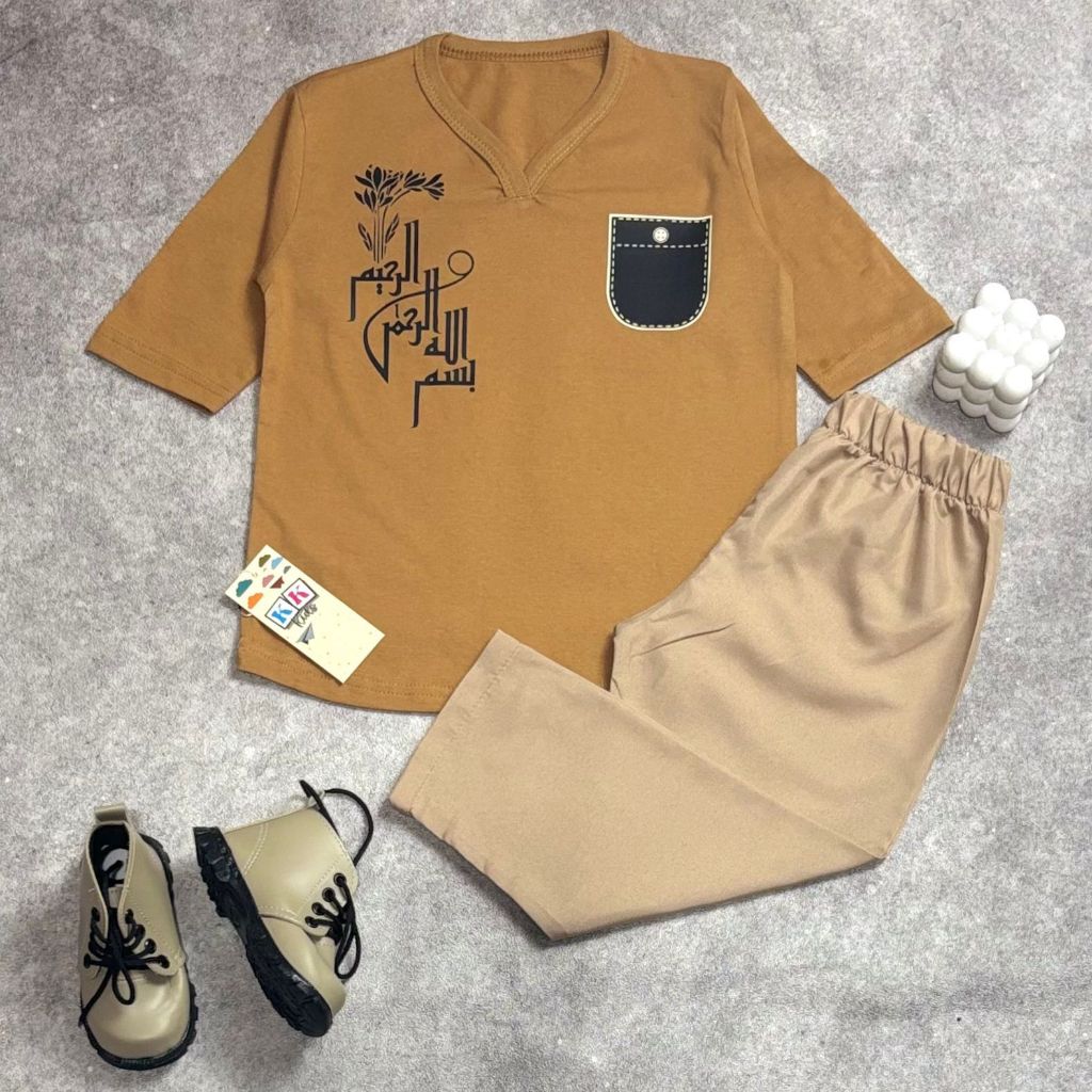KK.KIDS SETELAN KAOS KOKO / KURTA ANAK DAN CELANA PANJANG COWOK USIA 1-10TH//BAJU KAOS MUSLIM ANAK//