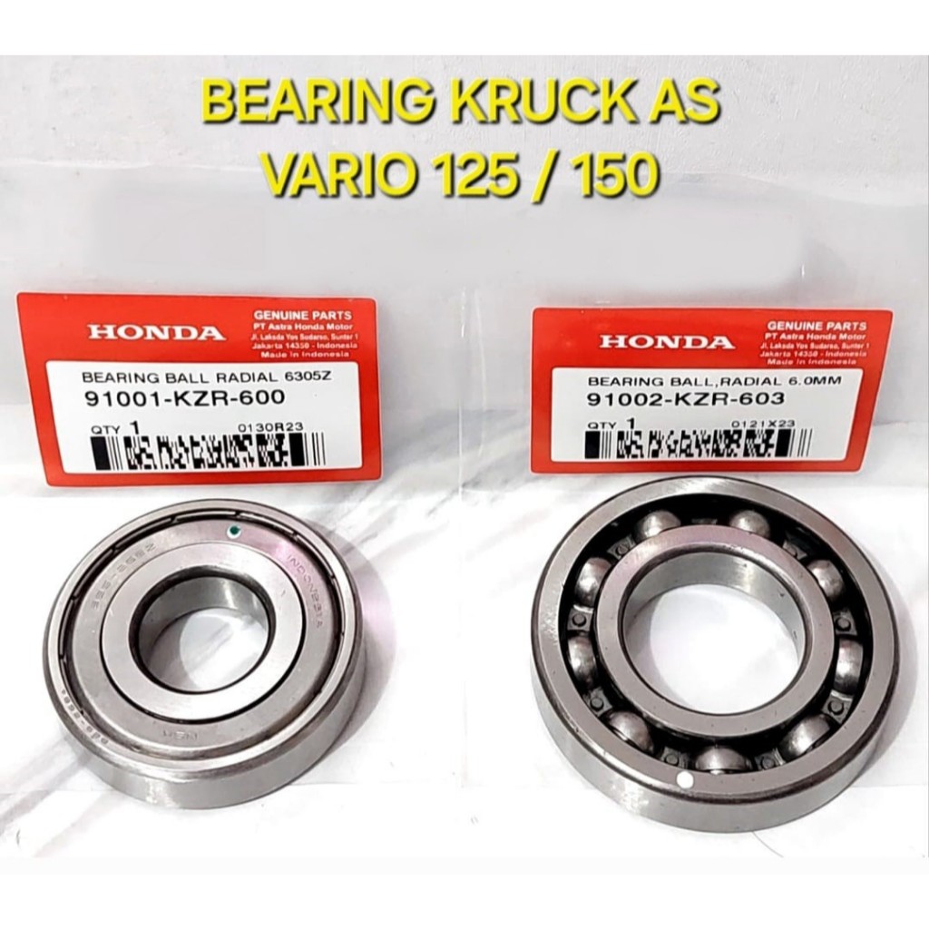 Bearing Kruk As Set Kiri Kanan Vario 125 150 91001KZR600 & 91002KZR603
