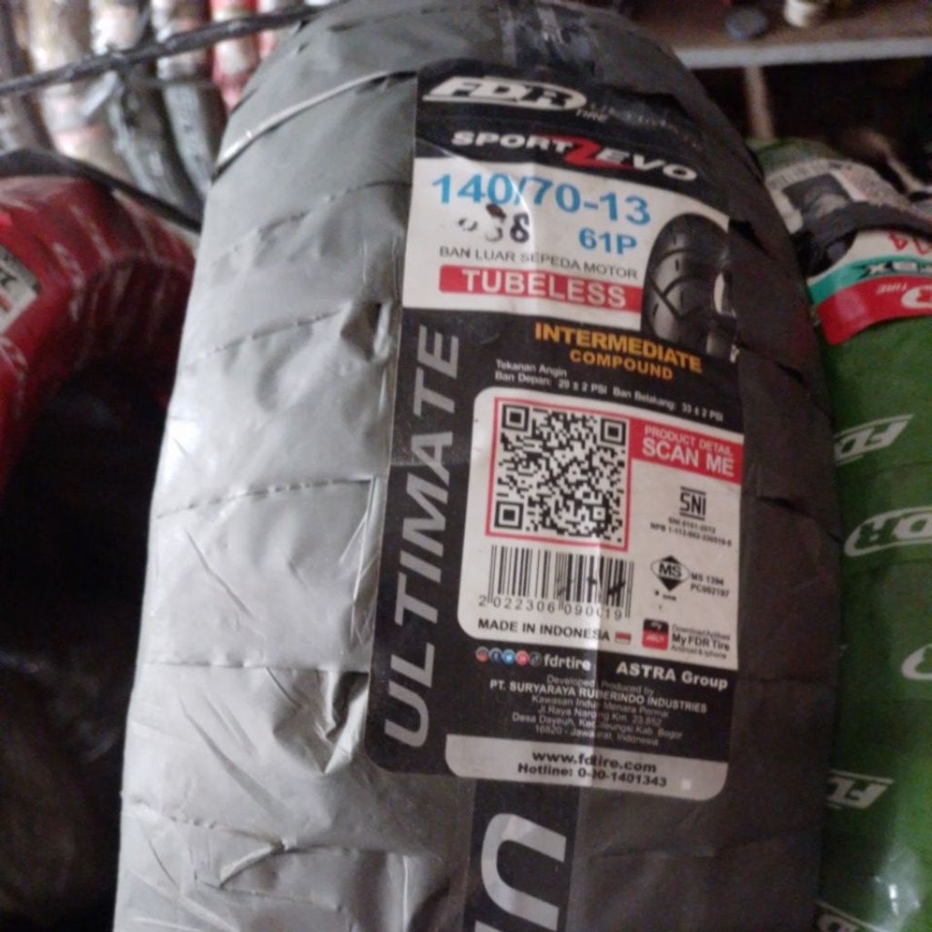 ban luar motor ring velq 13 tubeless fdr 140/70-13 nmax pcx belakang