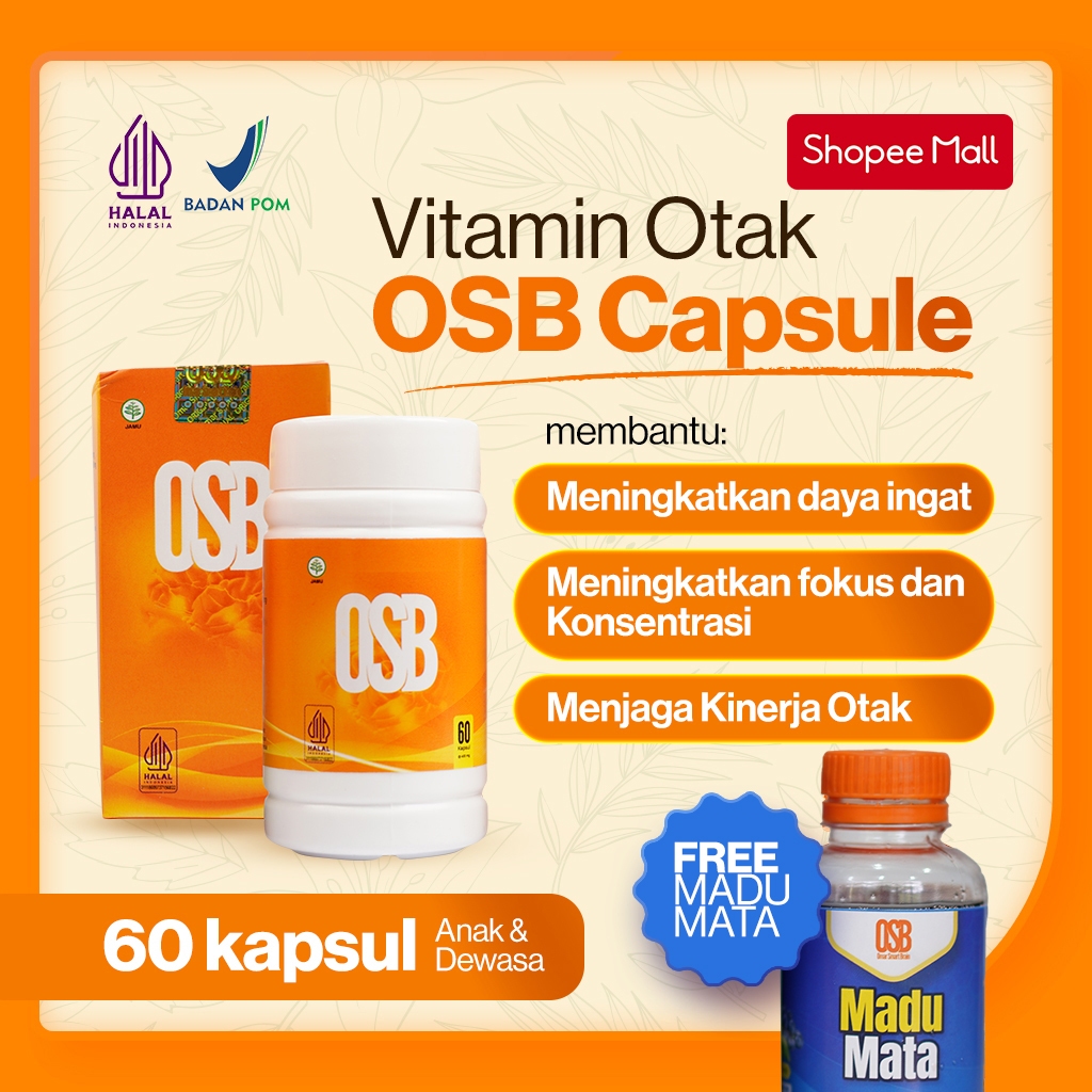 OSB Vitamin Meningkatkan Daya Ingat Otak Anak dan dewasa 100% Produk Asli & Original Free Madu Mata