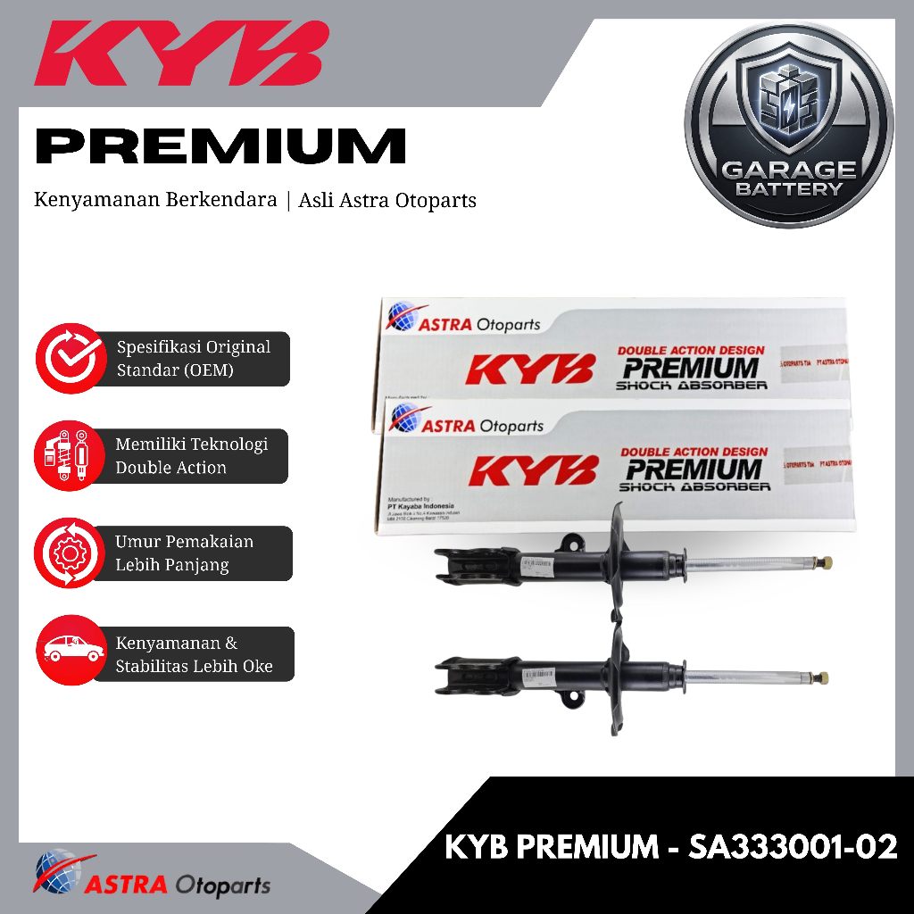 Kayaba / KYB Premium Shockbreaker Mobil Toyota Avanza 2004-2011 Depan