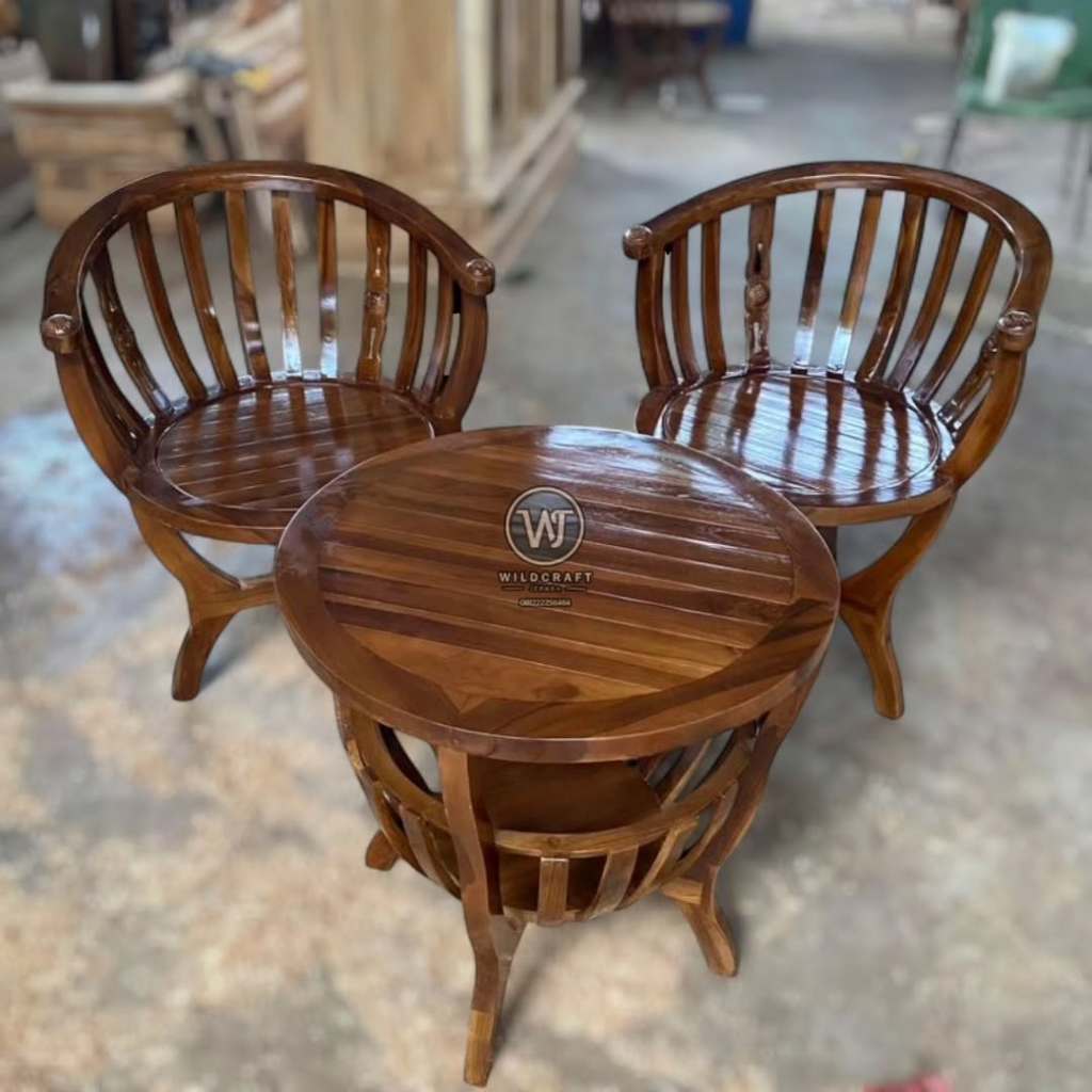 SET KURSI TERAS MANGKOK - KURSI TERAS KAYU JATI 2 KURSI 1 MEJA - KURSI TERAS KURSI TAMU MINIMALIS