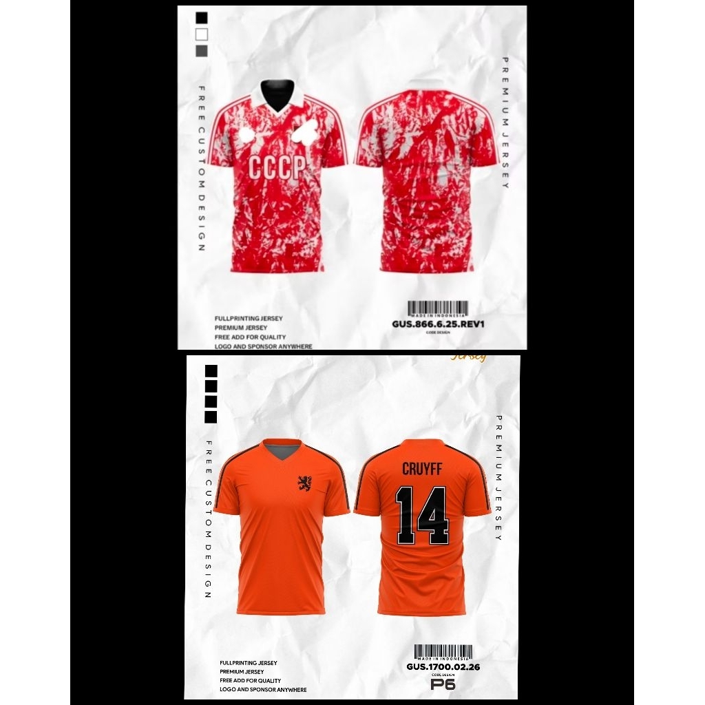 Jersey C C C P 1989 Printing/Jersey Belanda 1974 Cruyff/Jersey Netherlands 1974 Home