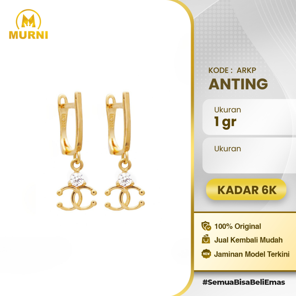 Murni Anting Celestia Drop Hoops ARKP 6K Toko Murni Bekonang