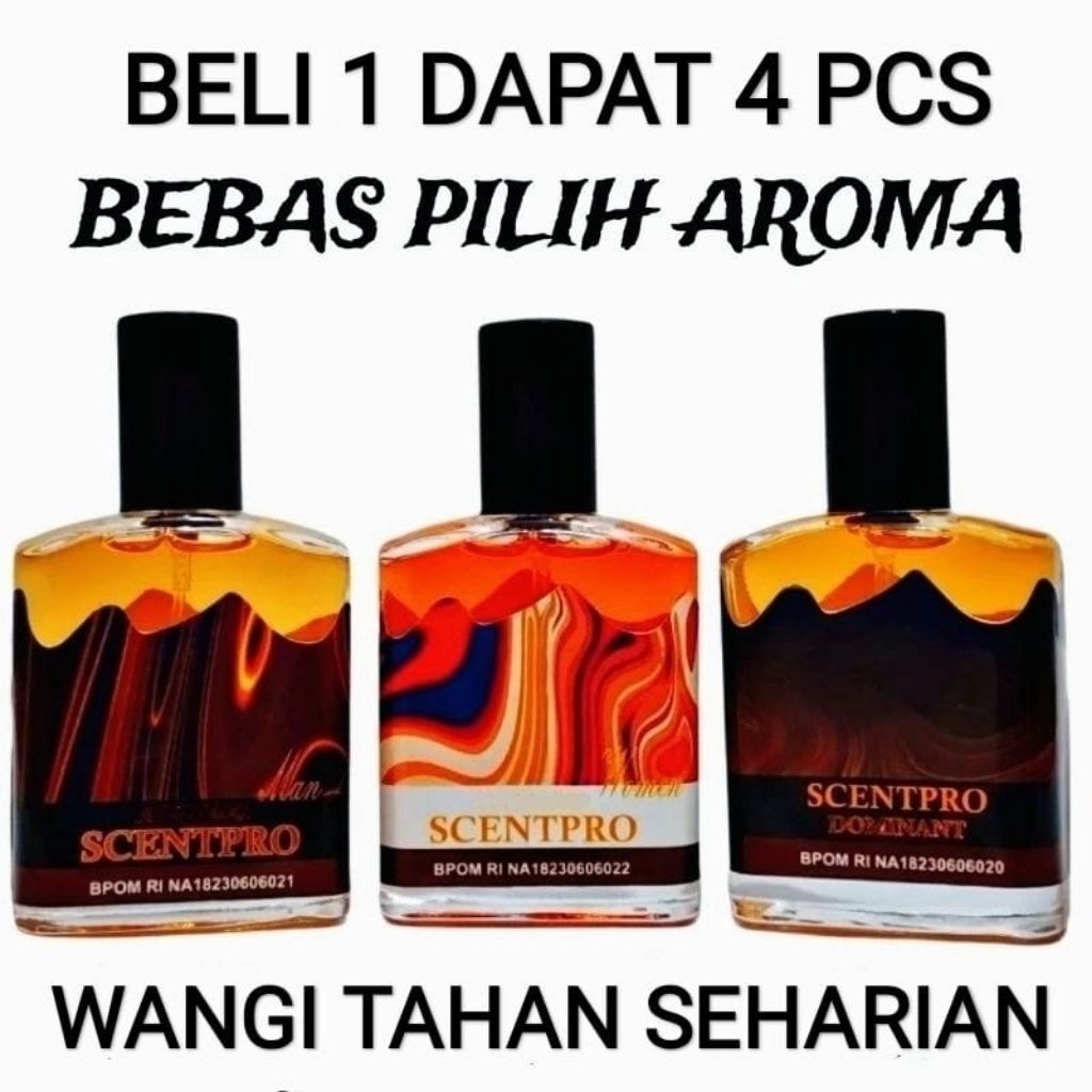Beli 1 dapat 4 parfum pria wangi tahan lama dominant parfum pria dan wanita original bpom