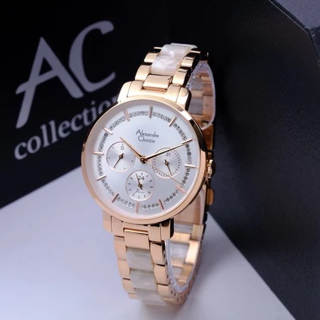 Alexandre Christie Wanita Original Rantai Stainless Kombinasi Keramik ac 2914 2932 2933 2299 2b02 2b