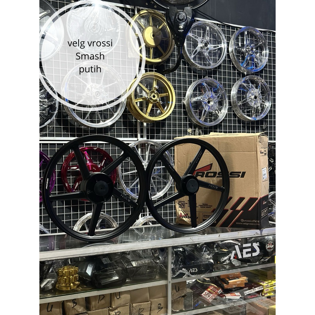 Velg Racing Vrossi Swan Ghose (Palang 5) Smash Hitam -satriamodifikasipekanbaru-