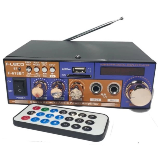 Power Ampli / Amplifier Stereo Karaoke Bluetooth MP3 FLECO F-618BT