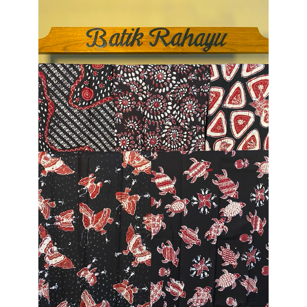 [KAIN BATIK TULIS HITAM MERAH] KAIN BATIK TULIS RAHAYU PREMIUM METERAN PAKAIAN WANITA / KADO / SOUVE