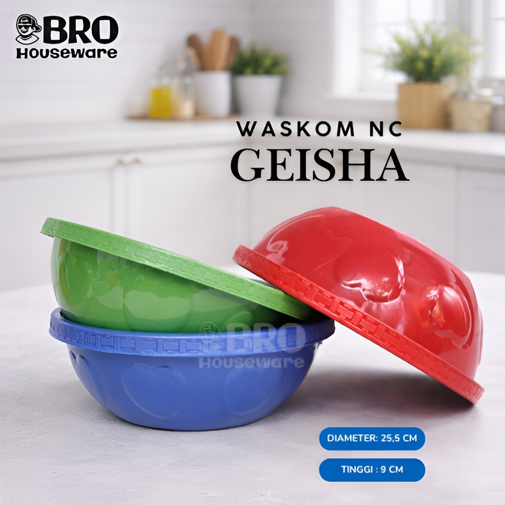 [ 12 PCS ] WASKOM GEISHA NC - Waskom plastik / Wadah nasi / Wadah berkat