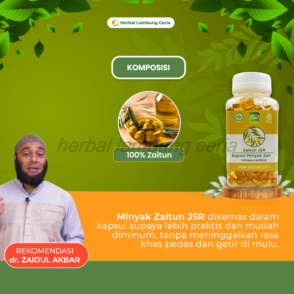 Minyak Zaitun JSR dr Zaidul Akbar - isi 100 kapsul Zaitun Asli Khas JSR / Produk Original
