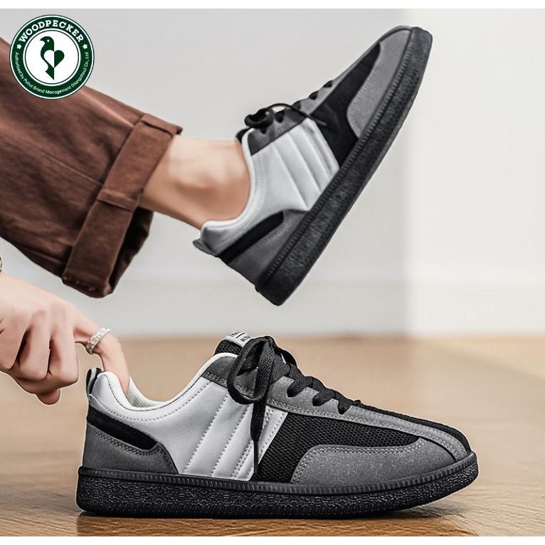 DX-257 Sepatu Kasual Motif Grafik Kontras - Vibe Retro Terrace Sneakers - Timeless Street Footwear