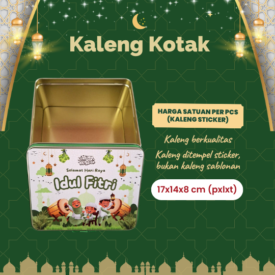 Box Hampers Lebaran Kaleng Kotak Idul Fitri Toples Kue Kering Navy Fitri by Soogan