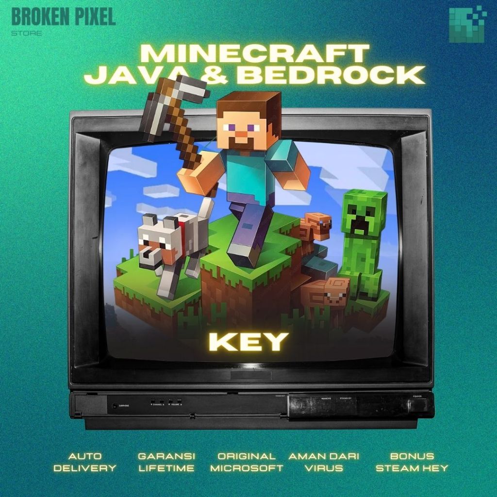 Minecraft Java & Bedrock Original Microsoft Store Key / Redeem Key  Permanen / Game PC / Game Minecr