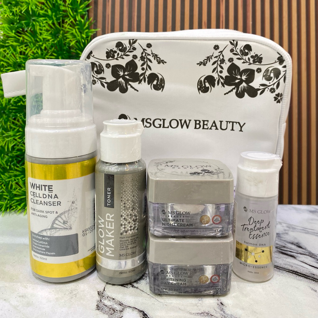 wMS GLOW PAKET WAJAH FREE ESSENCE | Whitening | Luminous | Ultimate | Cell DNA | Acne