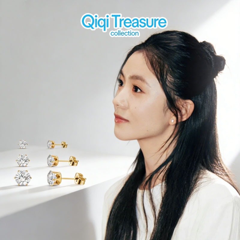 Anting Anak / Bayi Lapis Emas Permata Perhiasan Imitasi