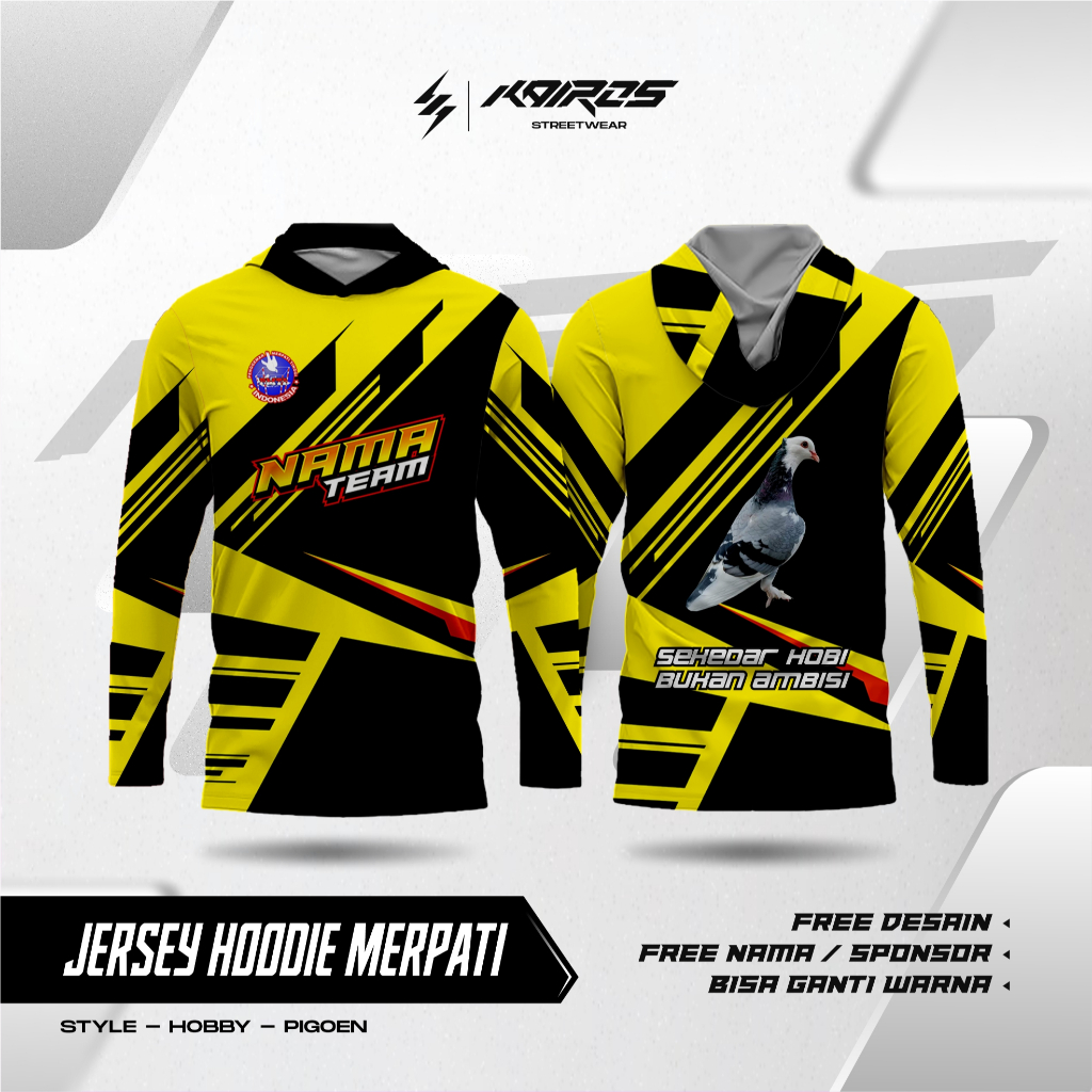 JERSEY KAOS MERPATI HOODIE BERTOPI | PIGOEN RACING MERPATI BALAP