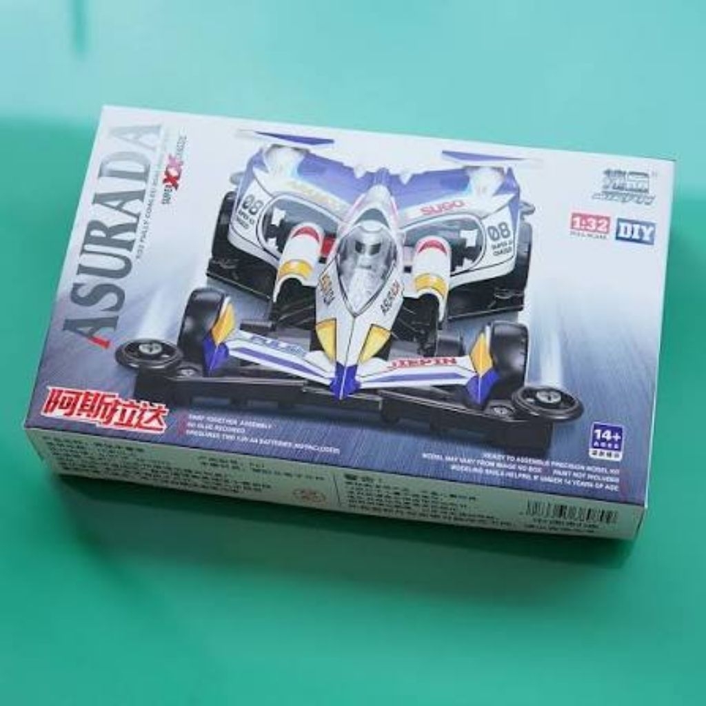 Mainan mobil balap Rep Tamiya Mini 4wd Asurada cyber formula merek Jiepin Super XX chassis
