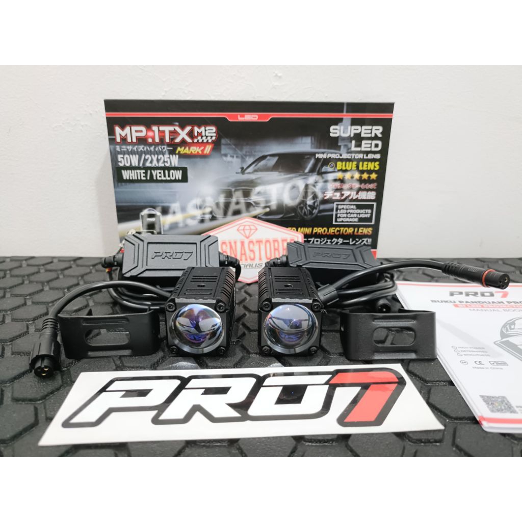 PRO7 MP1TX-M2 | MINI LASER 60W LENSA BLUE LENS SUPER TERANG LAMPU KABUT MOTOR MOBIL