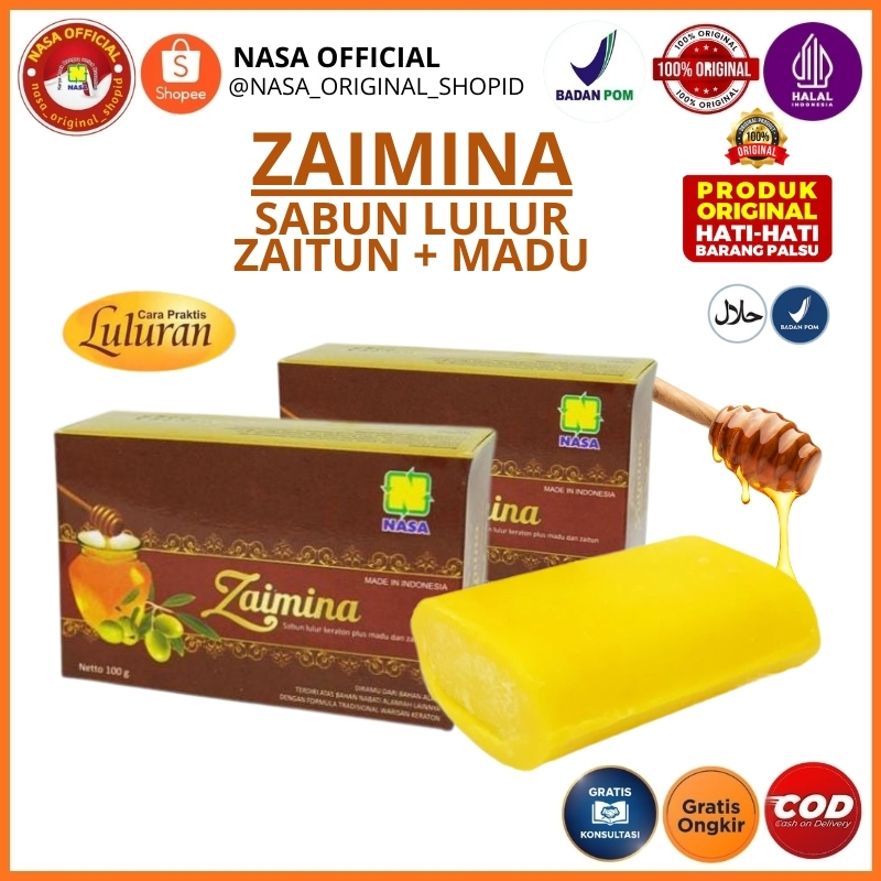 ZAIMINA Sabun Pemutih Badan Lulur Keraton Zaitun Madu Original NASA