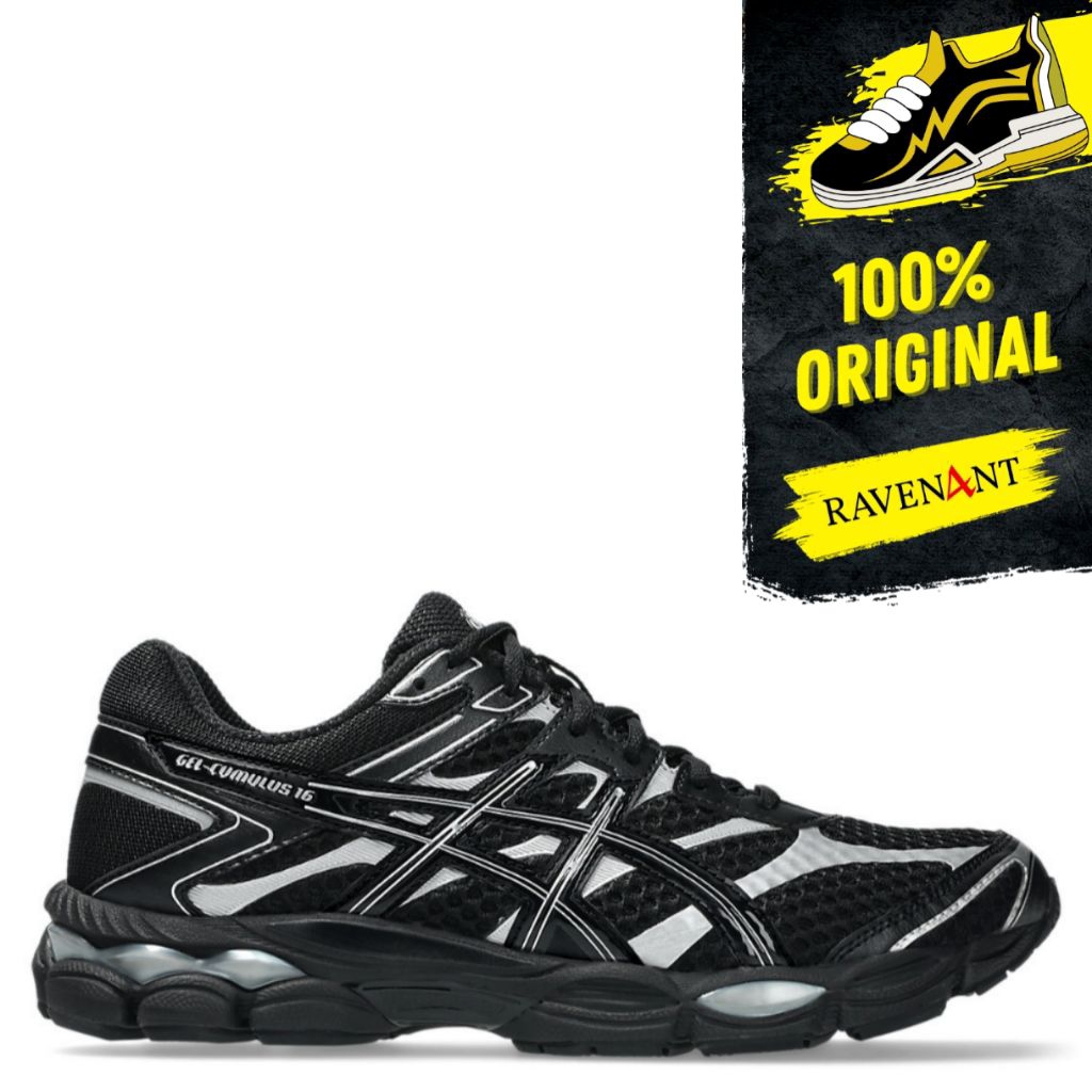 ASICS Gel-Cumulus 16 Black Black ORIGINAL - Sepatu Sneakers Pria/Wanita