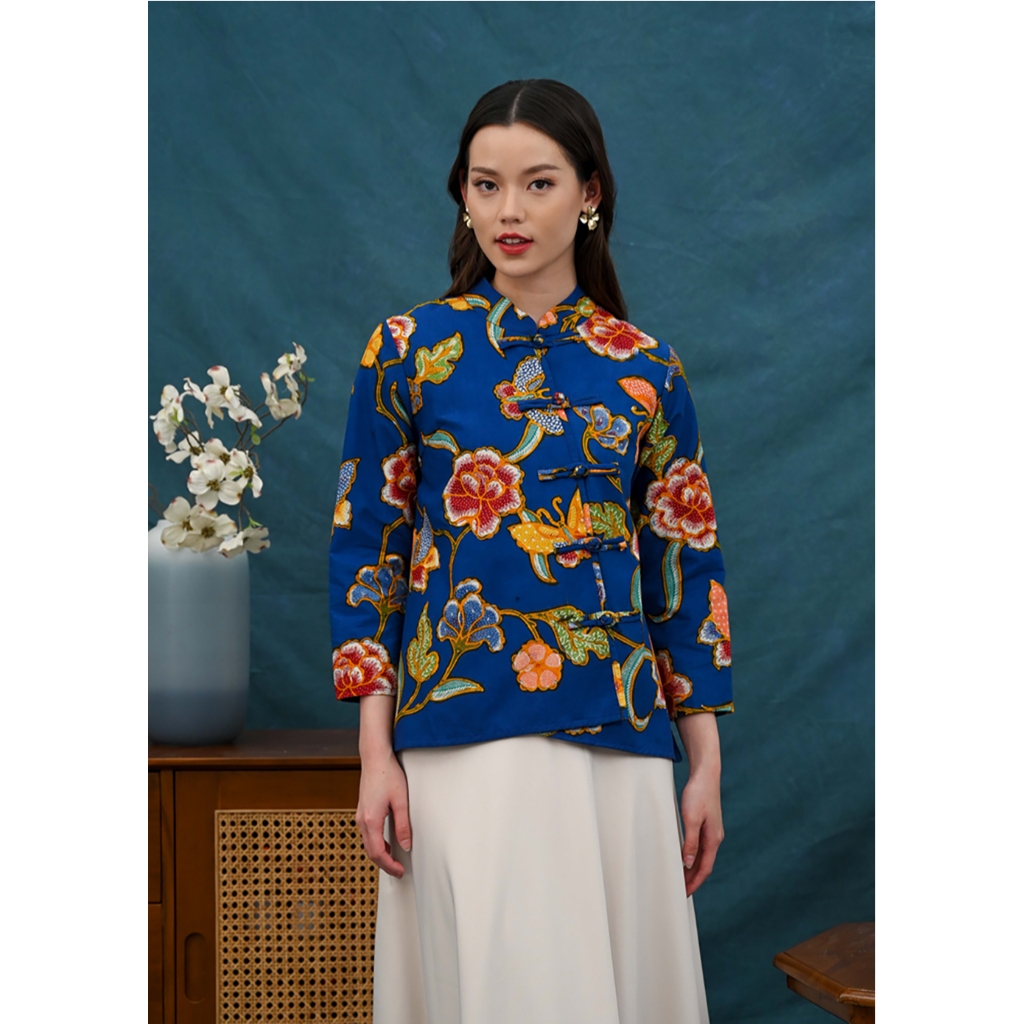 NONA RARA - Vivi Encim T5412, Baju kerja batik blouse wanita modern