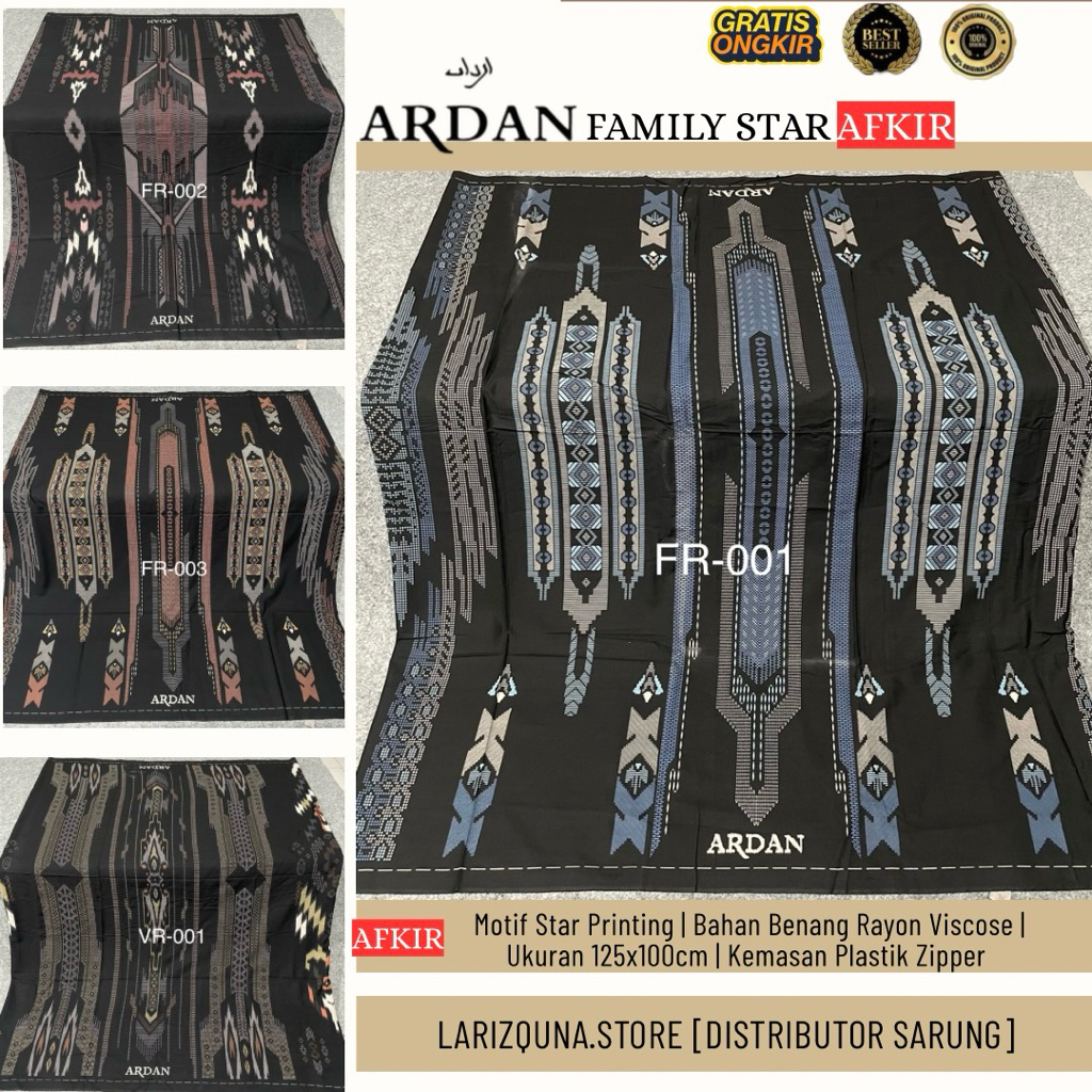Sarung Ardan Star Family Afkir Dewasa Rayon Viscose 81-96x125cm