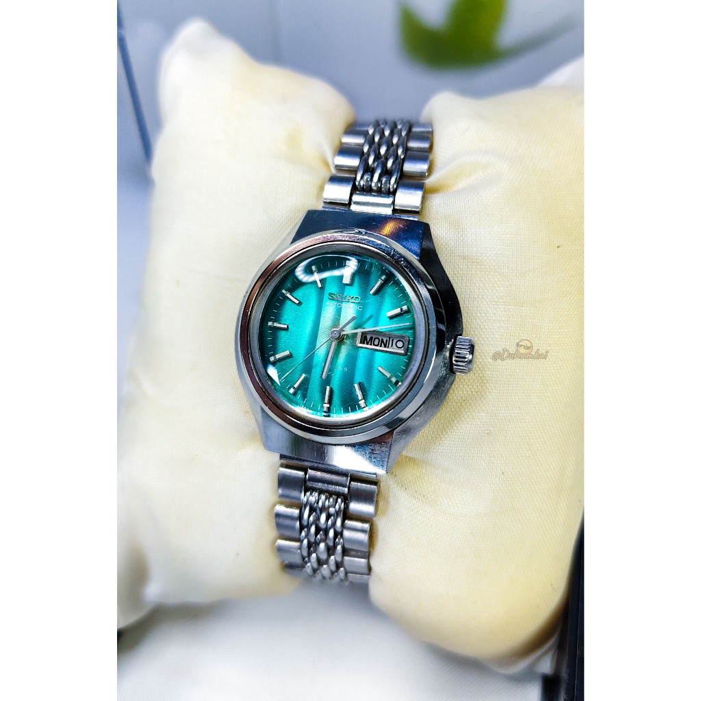 Seiko Automatic Ladies Wanita Green Textured Dial Vintage ORIGINAL Rare JDM manual wind Not Exceline
