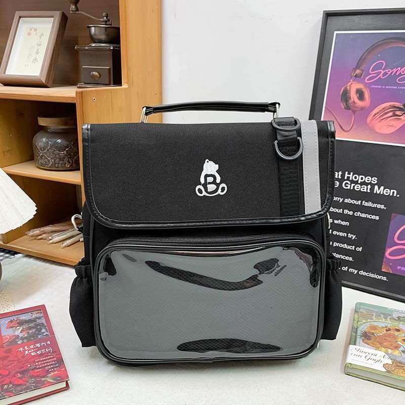 Tas Ransel Transparan Pin Collection Kpop Anime Korea Aesthetic Stylish Cewek Remaja Sekolah Bonus B