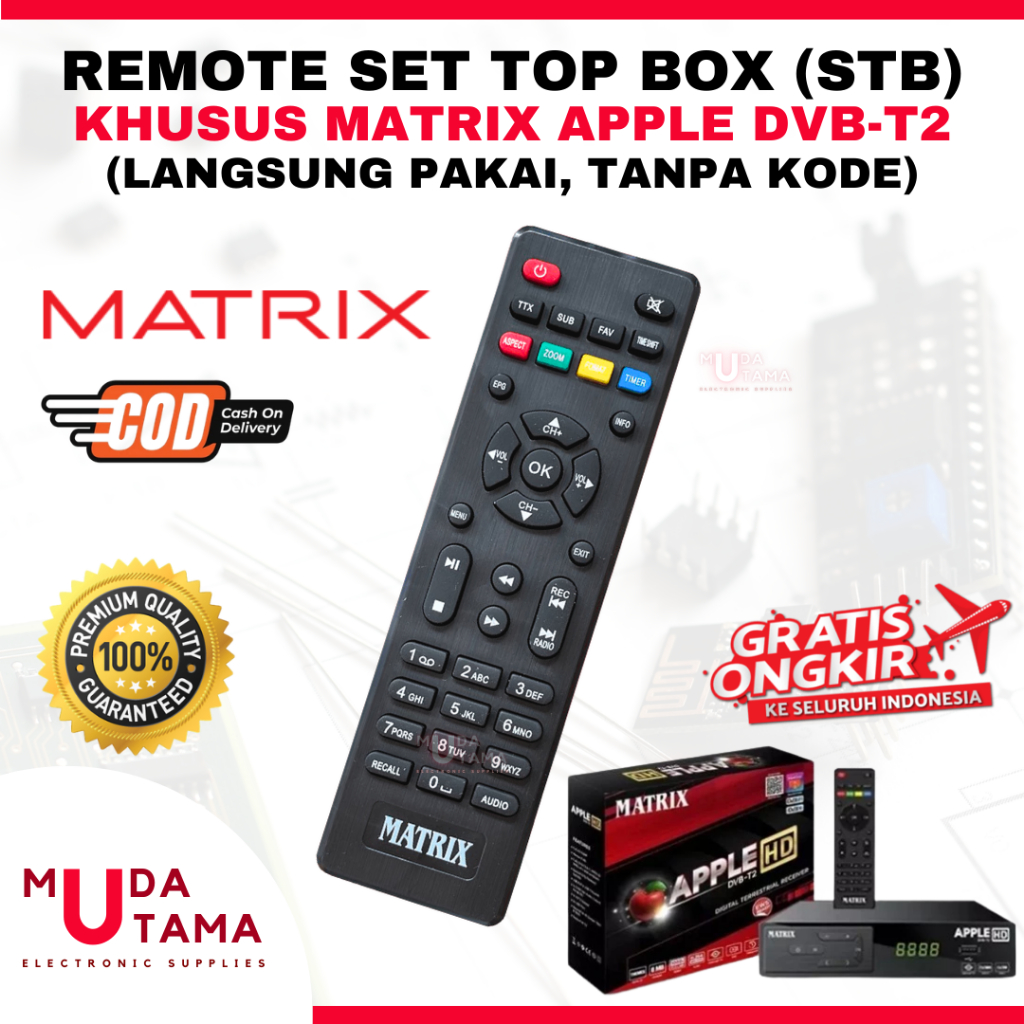 REMOT STB MATRIX APPLE DVB-T2 - REMOTE SET TOP BOX MATRIX APPLE DVB-T2 - REMOTE REMOT STB RECIEVER D