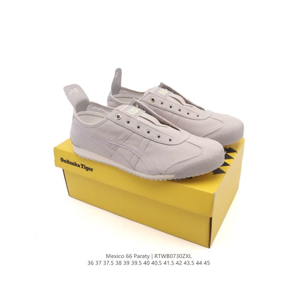 sepatu wanita pria onitsuka mexico 66 slip on cream white taupe 36 sd 44