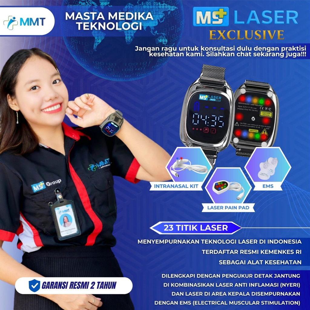 New Generation Cozing Hybrid Photon | Jam Laser Kesehatan 4 Warna 11 Titik Terapi Laser | Teknologi 