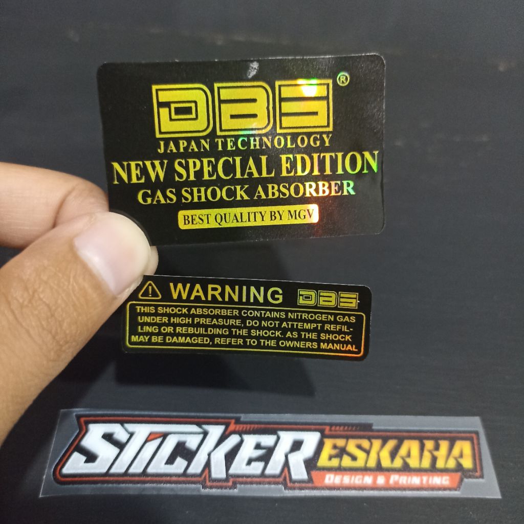 Stiker Skok DBS Hologram Sticker Shock Tabung DBS