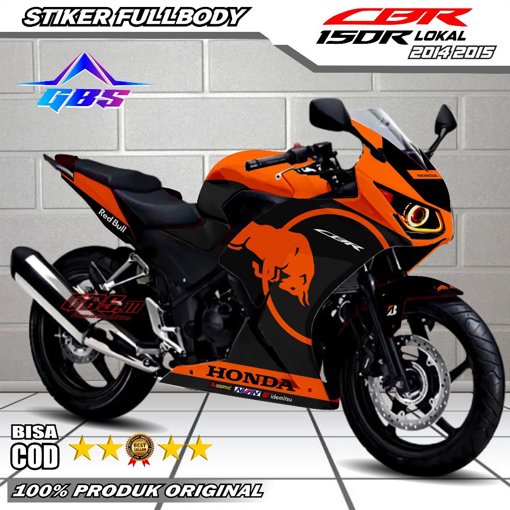 COD Decal Sticker - Variasi Motor Cbr 150r K45A Lokal Fullbody CBR 150 R K45 2014 Motif Red Bull