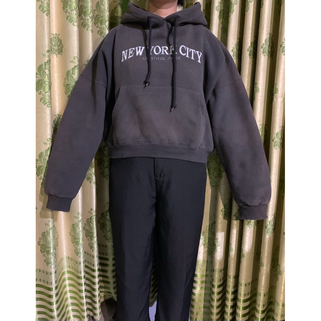 hoodie oversize crop boxy second preloved