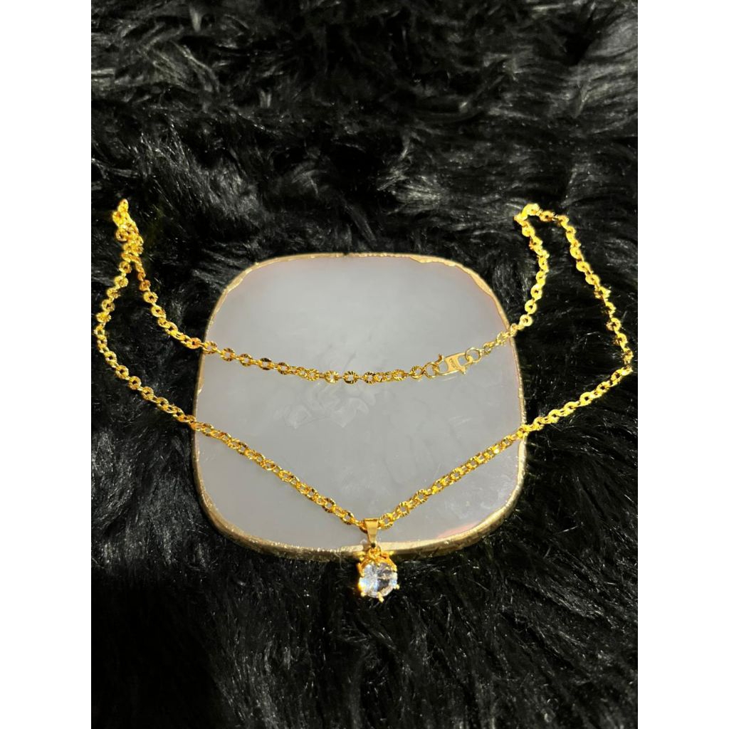 kalung rantai wanita berlapis emas 24k kalung elegant