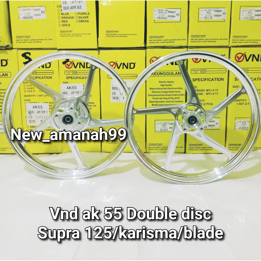 VND VELG RACING AK 55 R-17 DOUBLE DISC FOR SUPRA X 125 KARISMA BLADE 125 UK 160/160x17 100% ORIGINAL