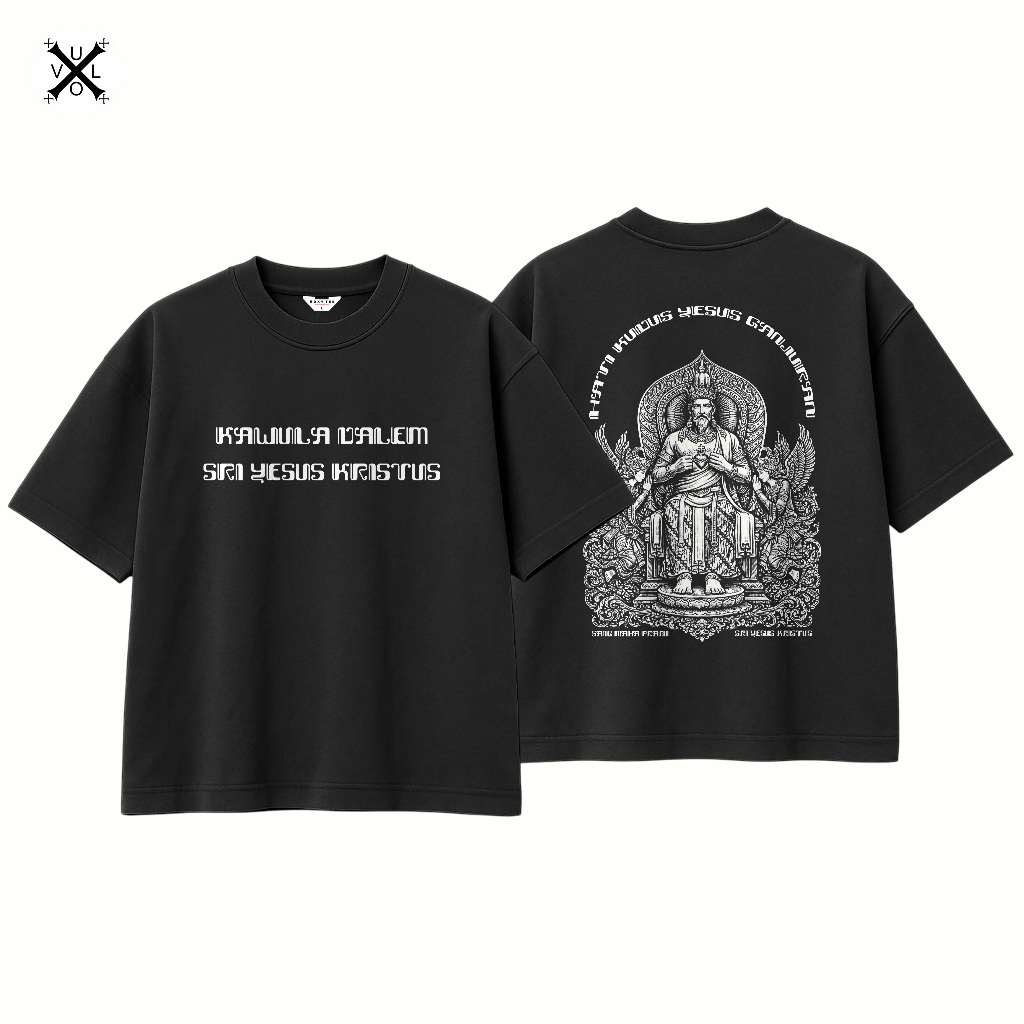 Kaos Rohani Katolik Hati Kudus Yesus Ganjuran Vol.2 - Boxy Oversized, Unisex, Cotton Combed 24s