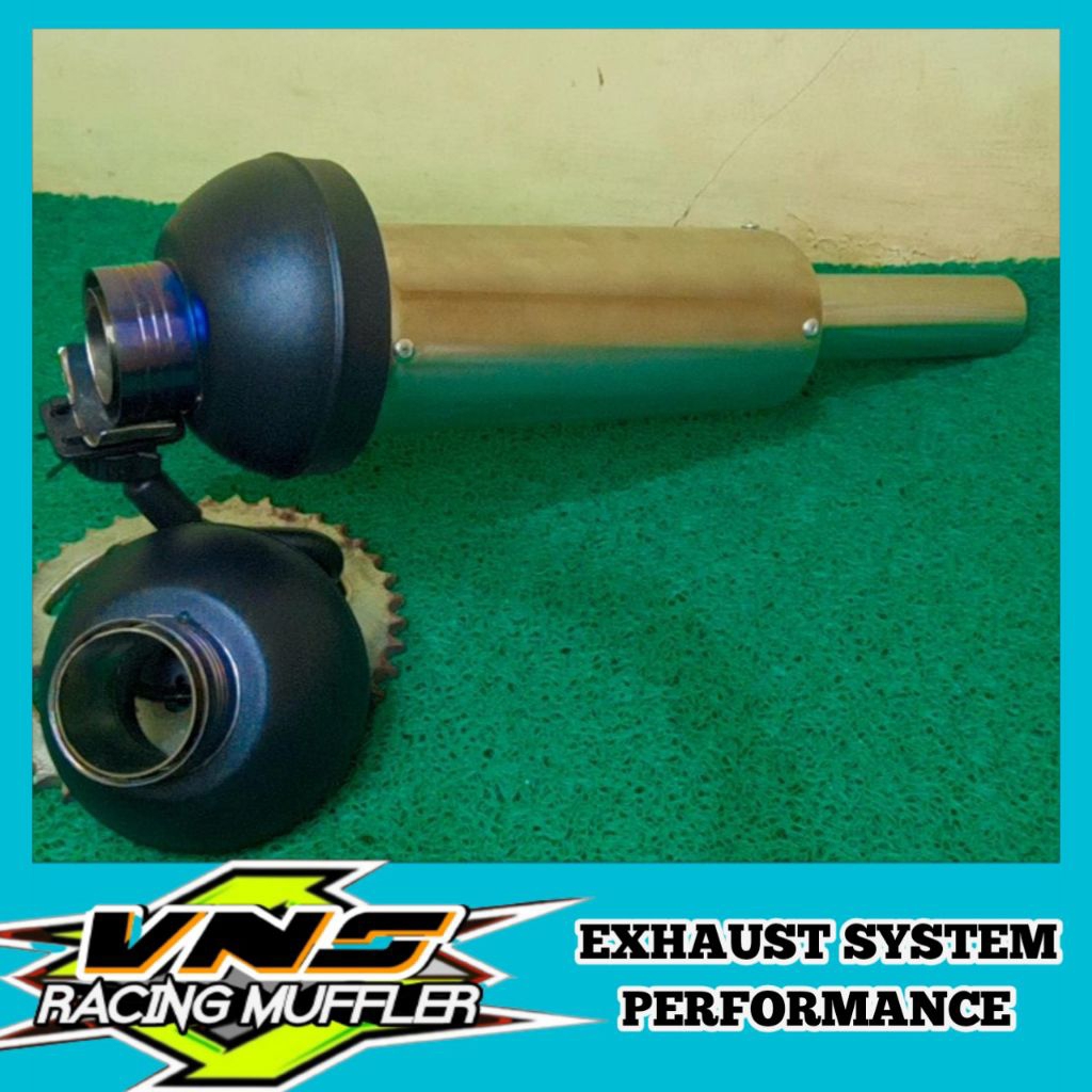 knalpot kondoman fulset moncong KOU BLUE inlet 38mm, 45mm out 38mm, 45mm panjang 40cm saringan sarfu