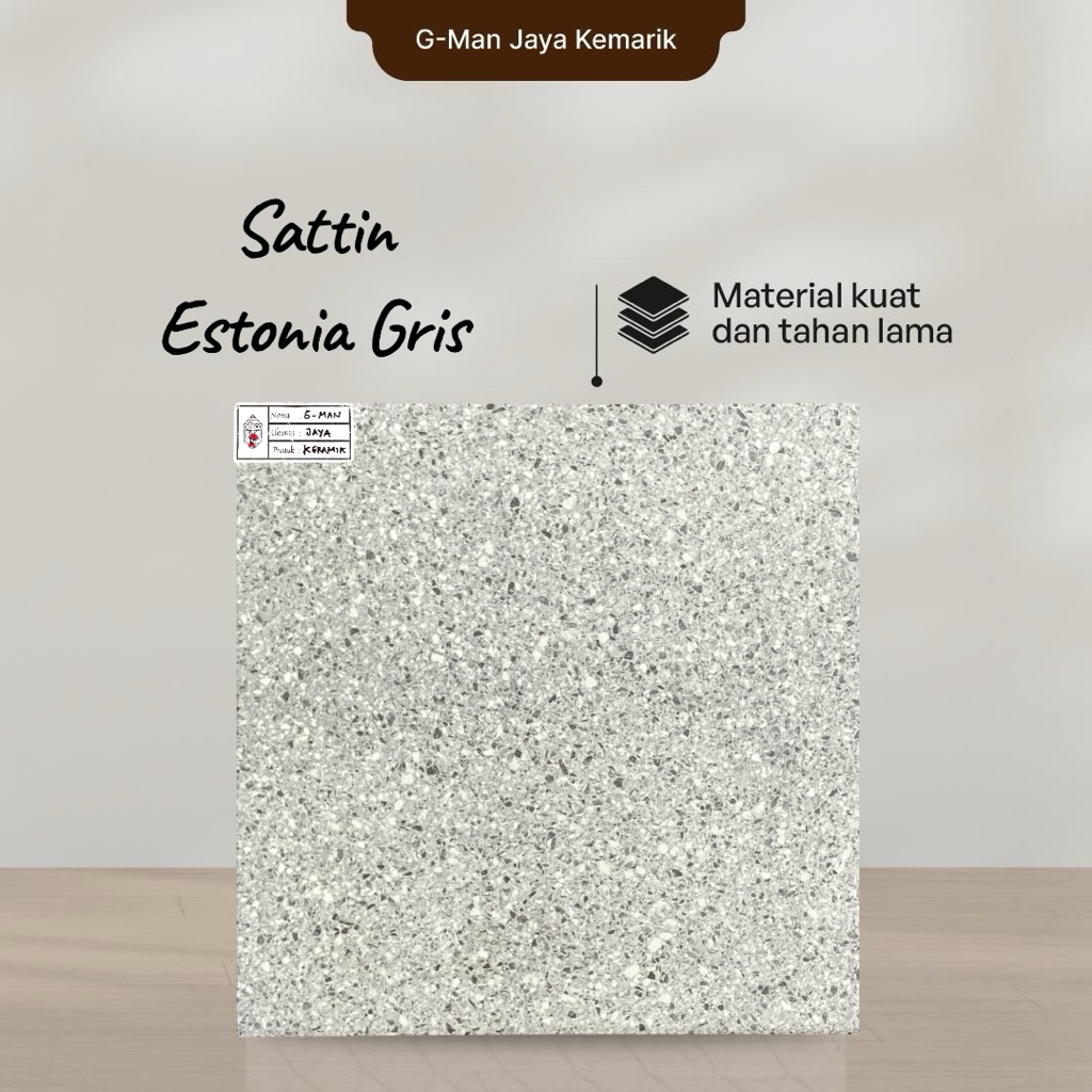 Keramik Sattin Carpot Non Slip 40x40 Estonia Gris  Keramik Mulia Ceramic Kasar Grade A Isi 6pcs