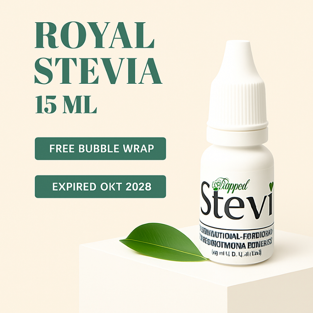 GROSIR !!! 15 ML ORIGINAL ROYAL STEVIA CAIR PEMANIS ALAMI 0 KALORI / GULA DIABETES HERBAL DIET