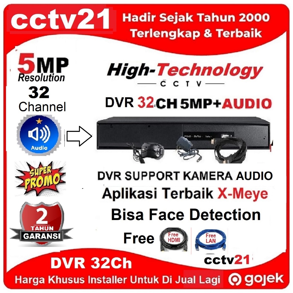 NVR 32Ch 5Mp Up To 8Mp HighTechnology Bisa Pakai Kamera Audio Aplikasi Terbaik X-Meye Harga Promo cc